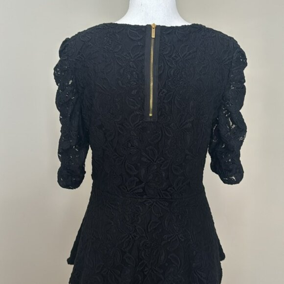 Black Lace Peplum Top with 3/4 Sleeves - Picture 5 of 7